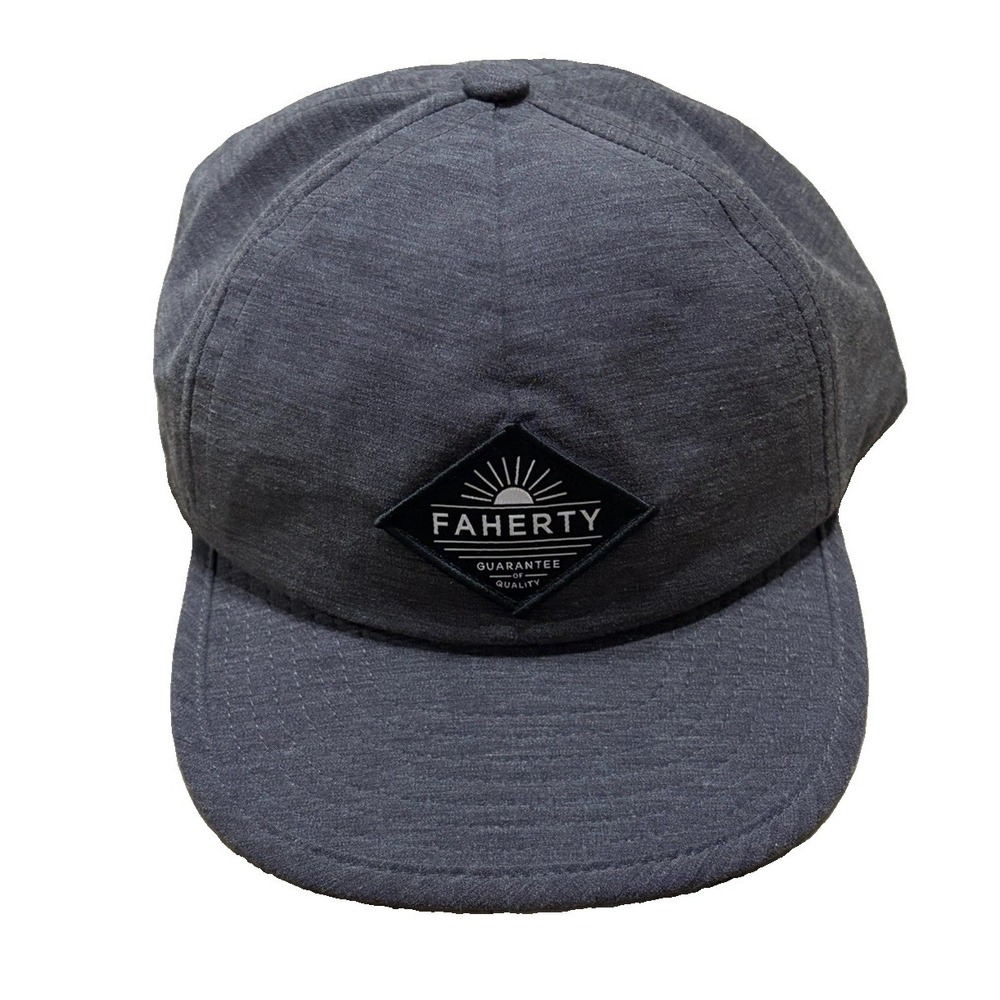 Faherty Mens All Day Hat Charcoal Gray Logo Embroidered Outdoor Soft Adjustable